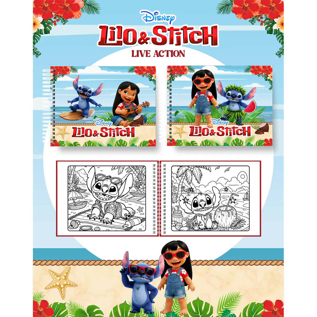 Arquivo Livro de Colorir Stitch Live Action - PAMELLA