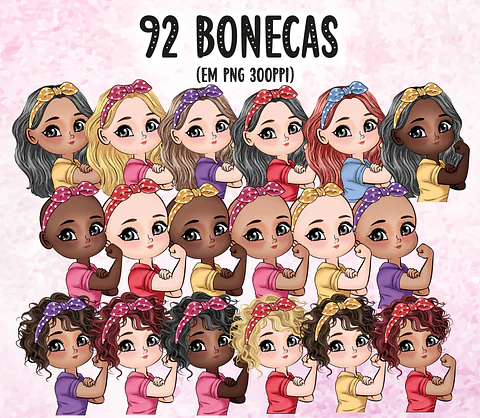 Kit Digital Dia da Mulher Dolls - Abacaxi Sublimático