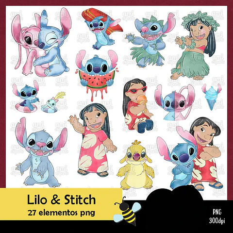 Kit Digital Lilo e Stitch - Ami Clipparts 