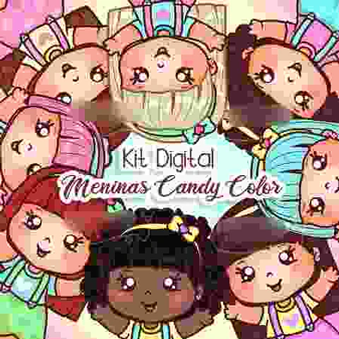 Kit Digital Meninas Candy Color Sketch - Amora Design