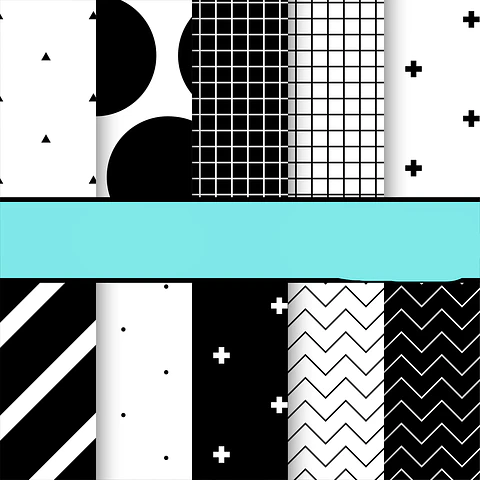 Kit Digital Papéis Básicos Branco e Preto 