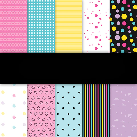 Kit Digital Papéis Básicos Coloridos 