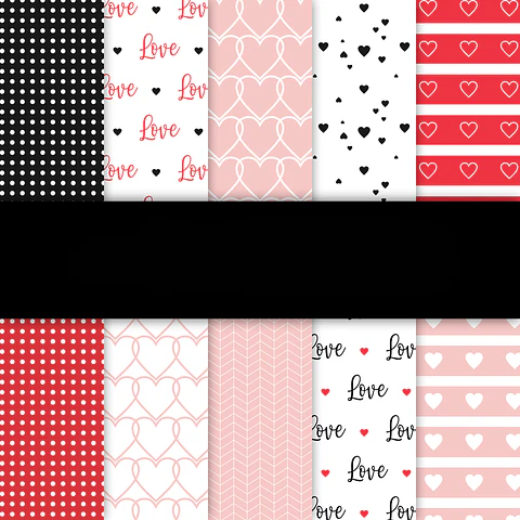 Kit Digital Papéis Básicos Namorados -