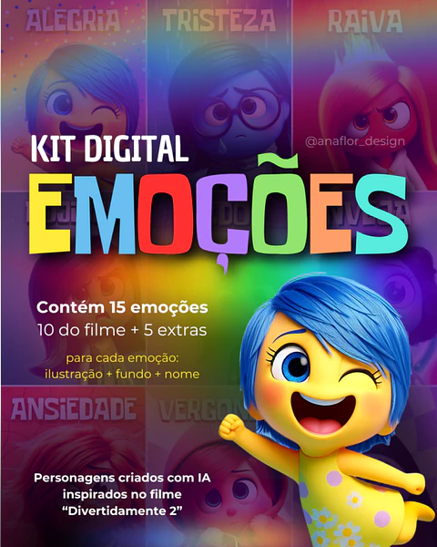 Kit Digital Emoções Divertidamente - Ana Flor 
