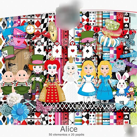 Kit Digital Alice no Páis das Maravilhas - Andrea Sato