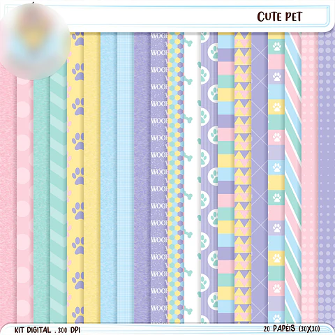 Kit Digital Pet - Balãozinho de Papel 