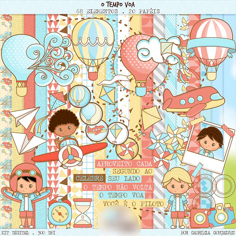 Kit Digital O Tempo Voa - Balãozinho de Papel 
