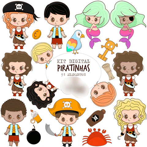 Kit Digital Piratinhas - Balãozinho de Papel