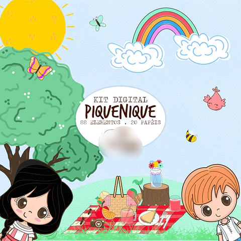 Kit Digital Combo Piquenique - Balãozinho de Papel 