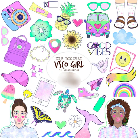 Kit Digital Vsco Girl - Balãozinho de Papel 