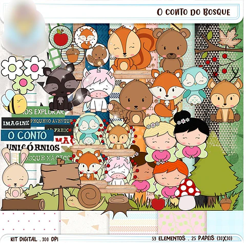 Kit Digital O Conto do Bosque - Balãozinho de Papel