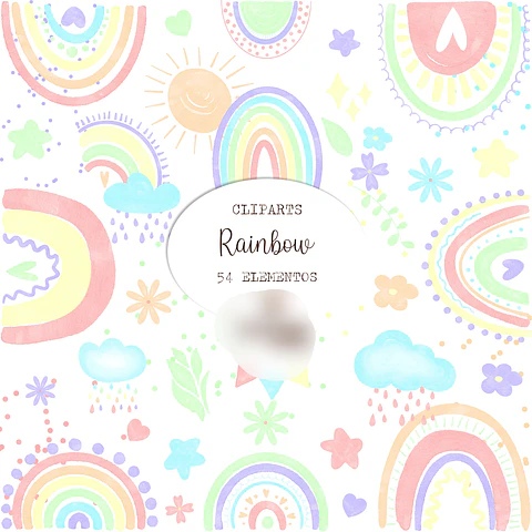 Kit Digital Rainbow - Balãozinho de Papel 