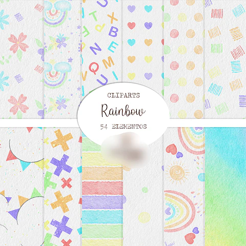 Kit Digital Rainbow - Balãozinho de Papel 