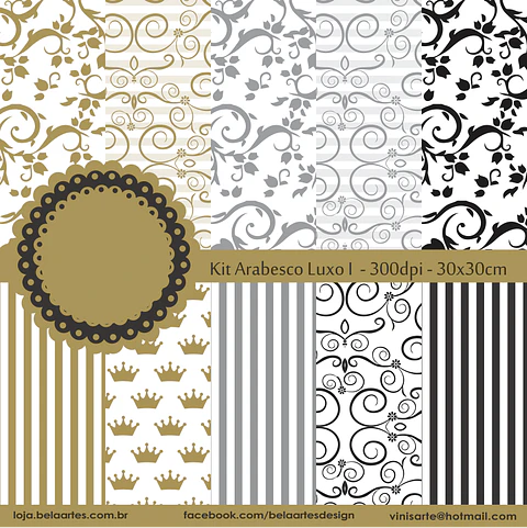 Kit Digital Arabesco Luxo l - Bela Artes 