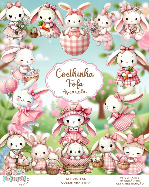 Kit Digital Coelhinha Fofa - Que Fofura 