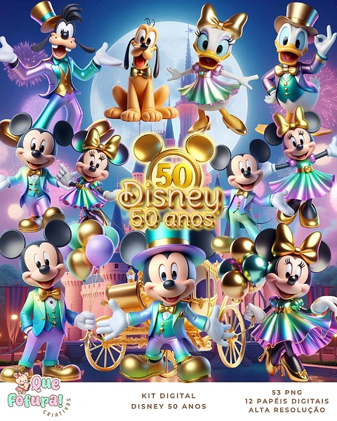 Kit Digital Disney 50 Anos - Que Fofura 