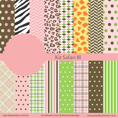 Kit Digital Safari Papéis lll - Bela Artes 