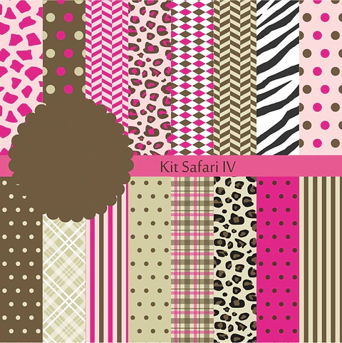Kit Digital Safari Papéis lV - Bela Artes 
