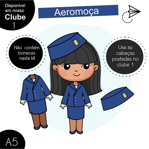 Kit Digital Aeromoça - Boneca Digital