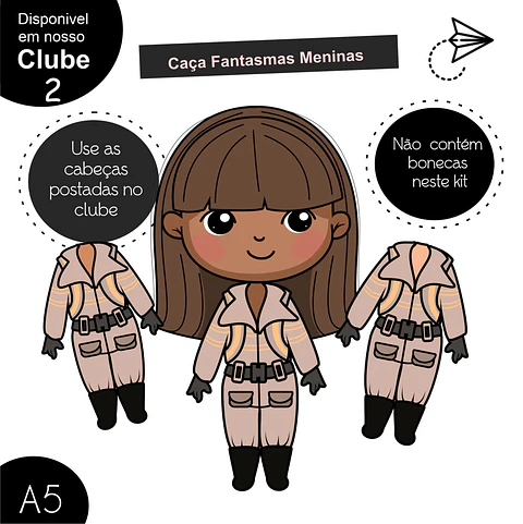 Kit Digital Caça Fanstamas Menina - Boneca Digital