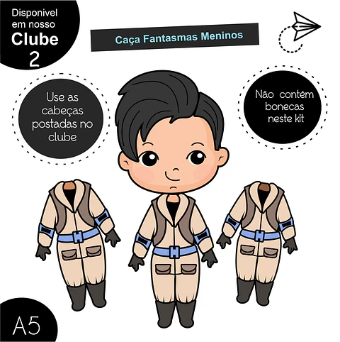 Kit Digital Caça Fantasma Menino - Boneca Digital