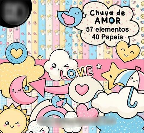 Kit Digital Chuva de Amor - Boneca Digital