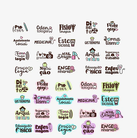 Kit Digital Estampa Profissão - Boneca Digital