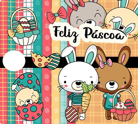 Kit Digital Feliz Páscoa - Boneca Digital