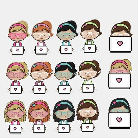 Kit Digital Meninas com Notebook - Boneca Digital