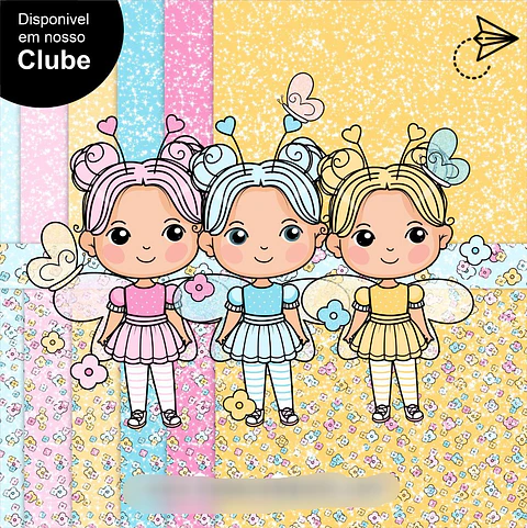 Kit Digital Meninas Borboletas - Boneca Digital
