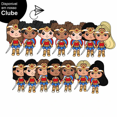 Kit Digital Mulher Maravilha - Boneca Digital