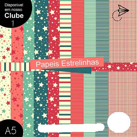 Kit Digital Papéis Estrelinhas - Boneca Digital