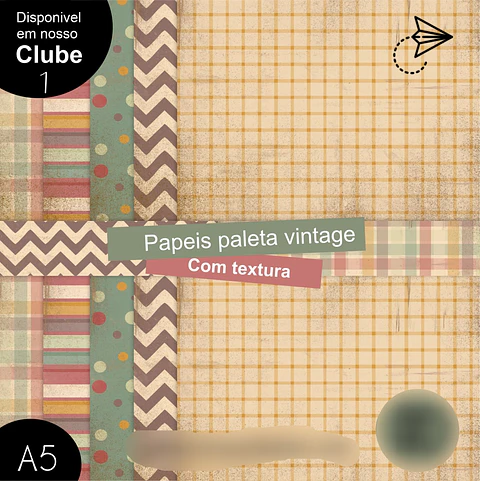 Kit Digital Paleta Vintage com Textura - Boneca Digital