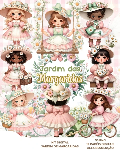 Kit Digital Jardim das Margaridas - Que Fofura Criativos 