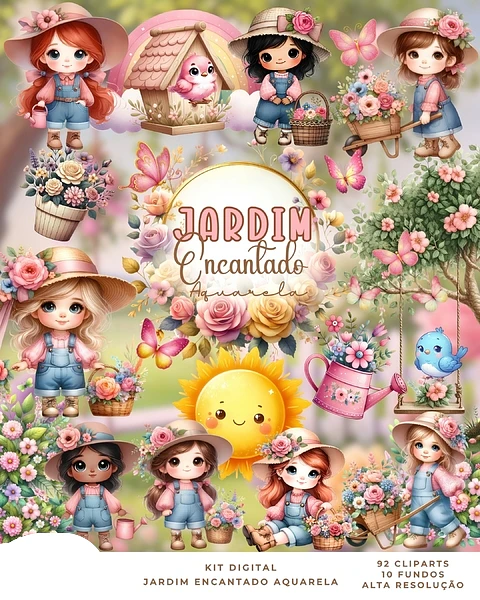 Kit Digital Jardim Encantado - Que Fofura Criativos 