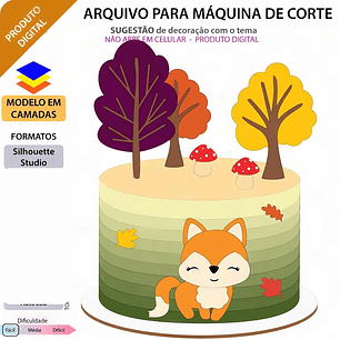 Arquivo Topo de Bolo Raposinha Bosque - Topo e Corte 
