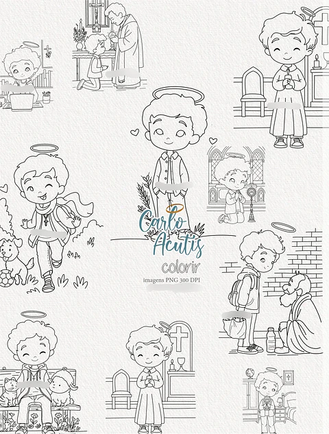 Kit Digital Carlo Acutis 2 Para Colorir
