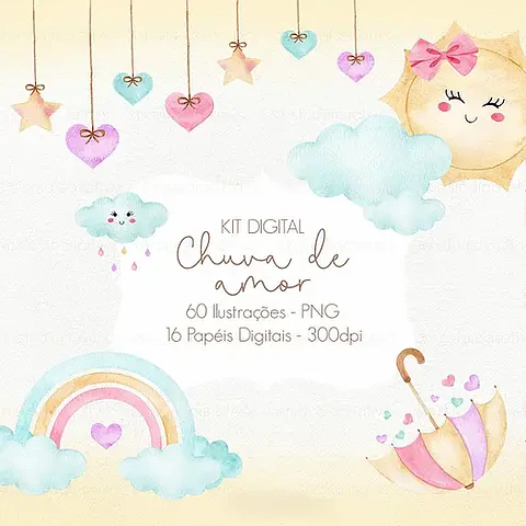 Kit Digital Chuva de Amor 