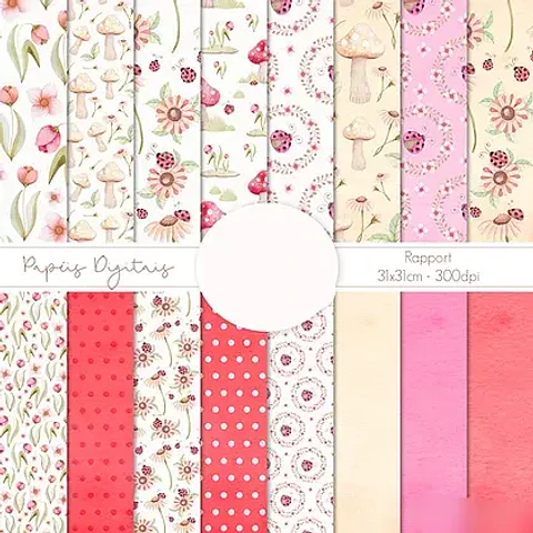 Kit Digital Papéis Exclusivos Joaninhas 