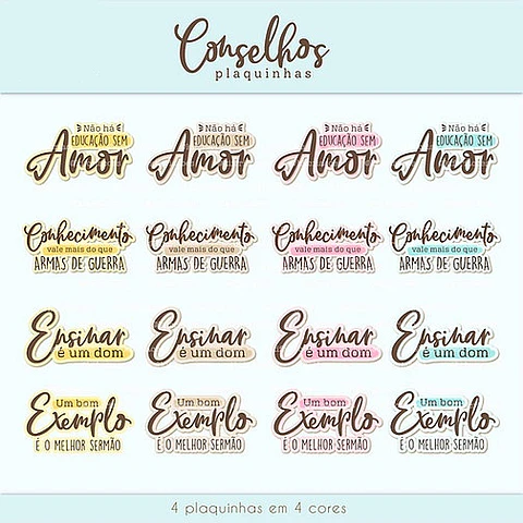 Kit Digital Plaquinhas Conselhos 