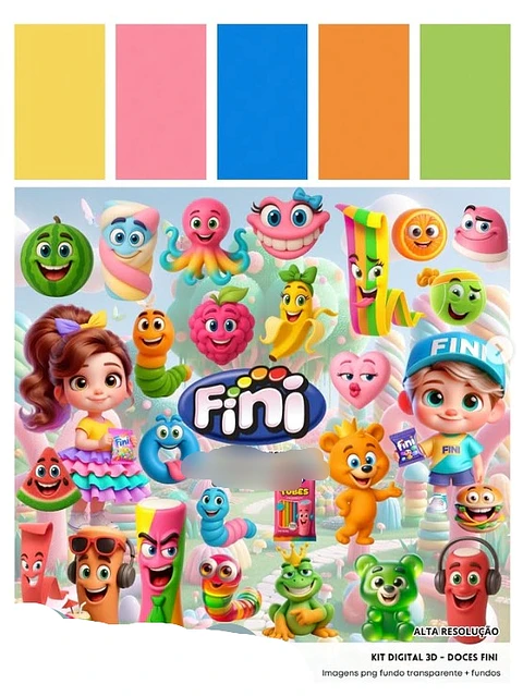 Kit Digital Doces Fini 3D - Fanddy 