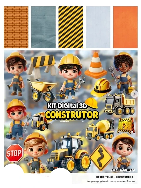 kit Digital Construtor com Mascotes 3D - Fanddy 