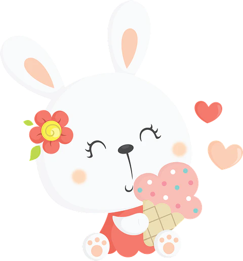 Kit Digital Coelhinha com Sorvete Freebie