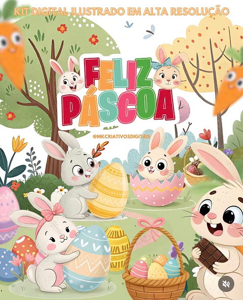 Kit Digital Feliz Páscoa 