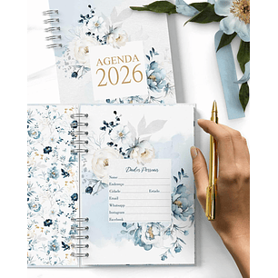 Arquivo Agendas 2026 e Perm Versículos Floral Azul - Bicho Papel
