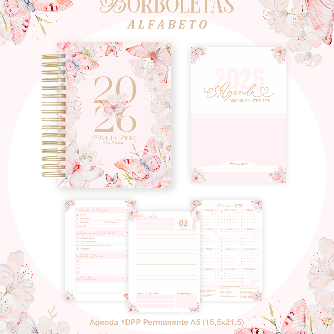 Arquivo Agenda Alfabeto Borboletas - Pamella  2