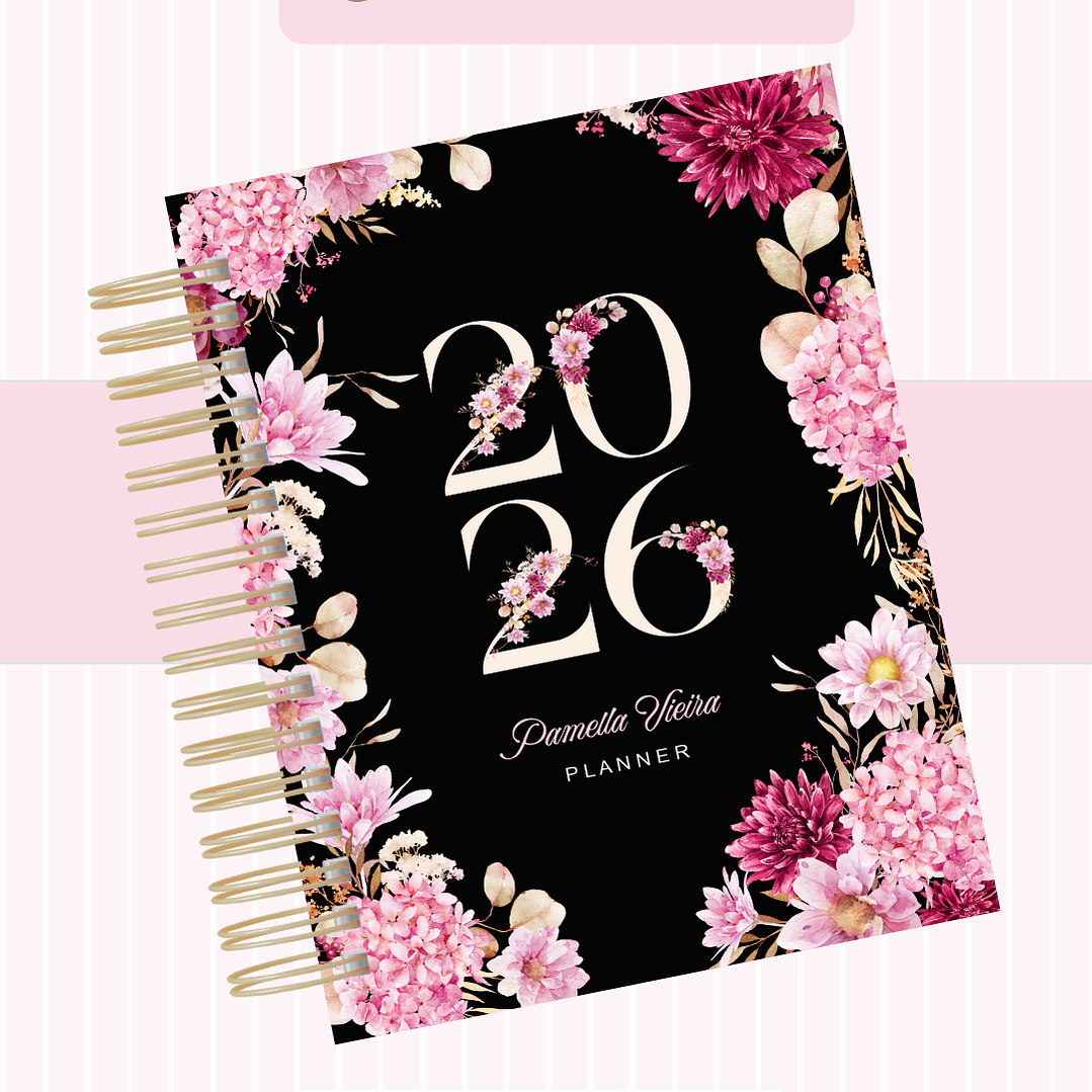 Arquivo Agenda Floral Preta - Pamella  1