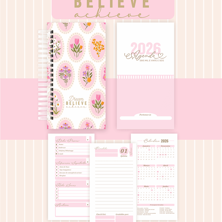 Arquivo Agenda Dream Believe Achieve - Pamella  4
