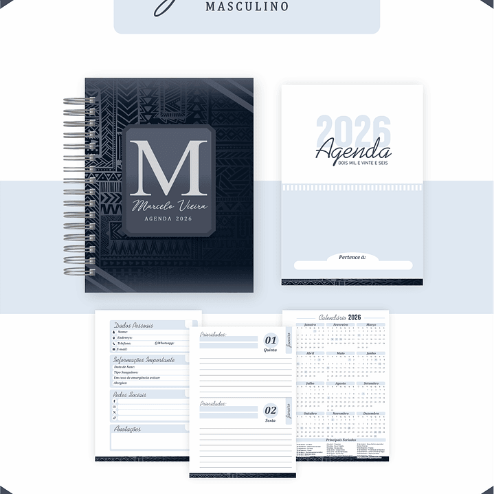 Arquivo Agenda Geométrico Masculino - Pamella  4