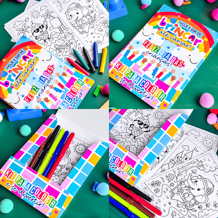 Arquivo Dia das Crianças Caixinha Kit Colorir - Ilustracin 1